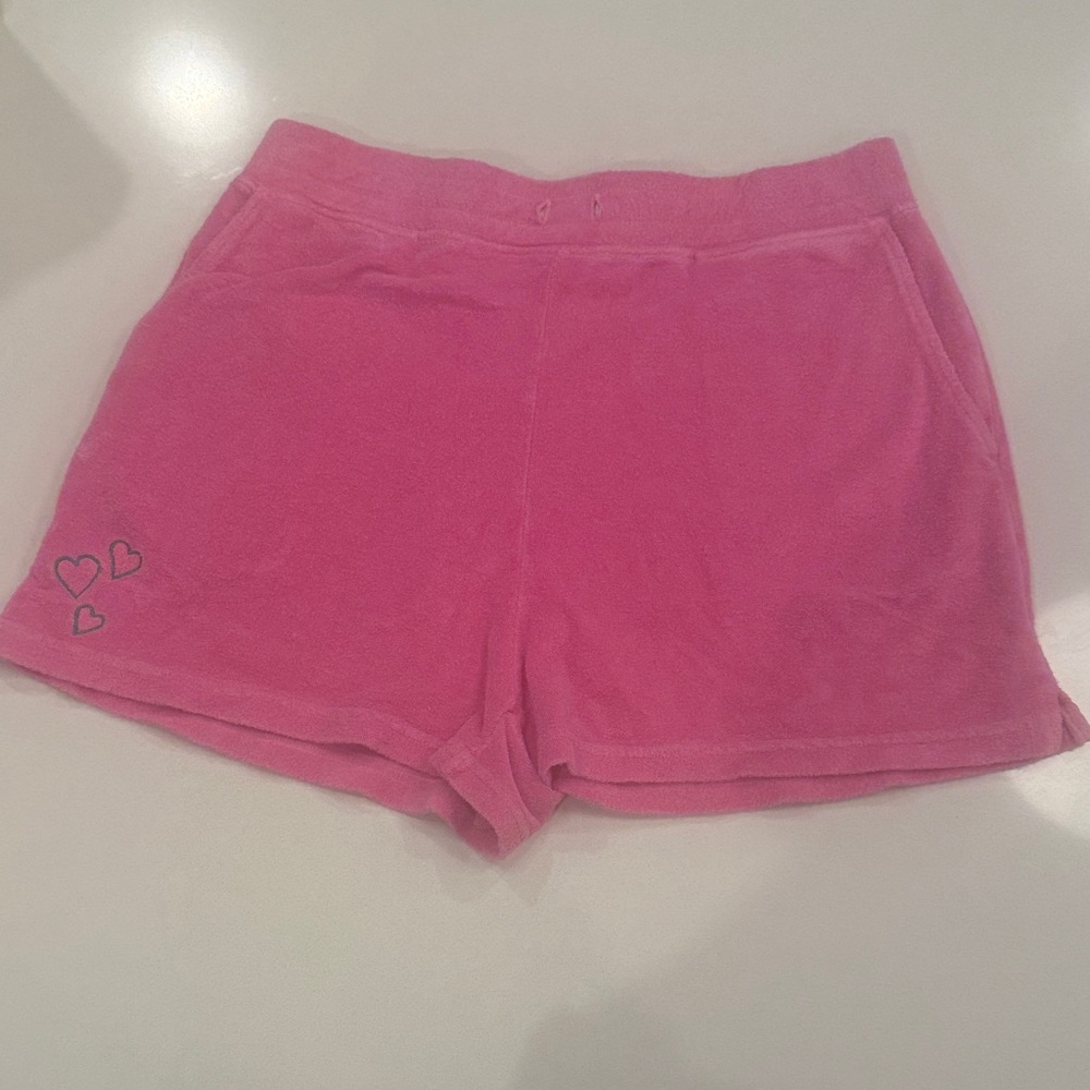Roller Rabbit Pink Terry Shorts Pajama Bottoms